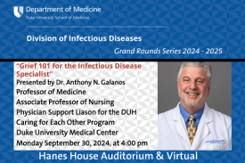 ID Grand Rounds, 9/30 at 4:00pm, Dr. Anthony N. Galanos